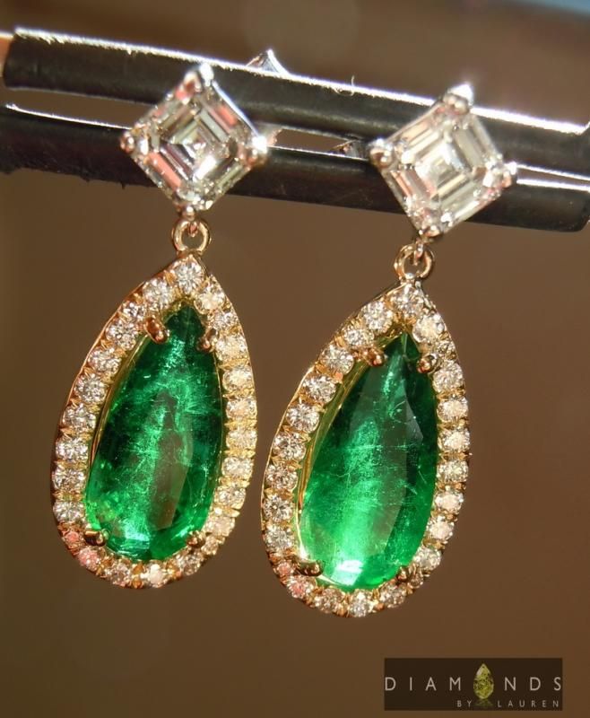 emerald and diamond earrings