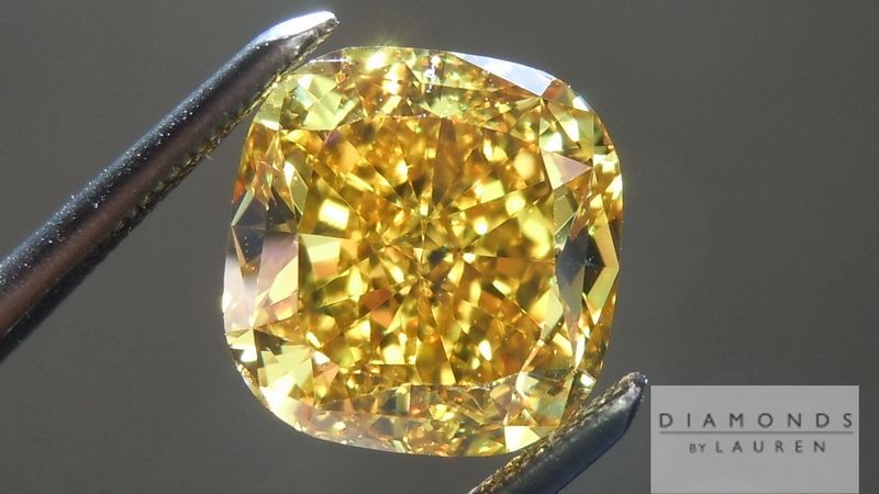 yellow brown cushion cut diamond