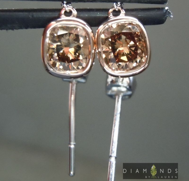 natural brown diamond earrings