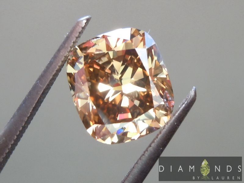brown cushion cut diamond