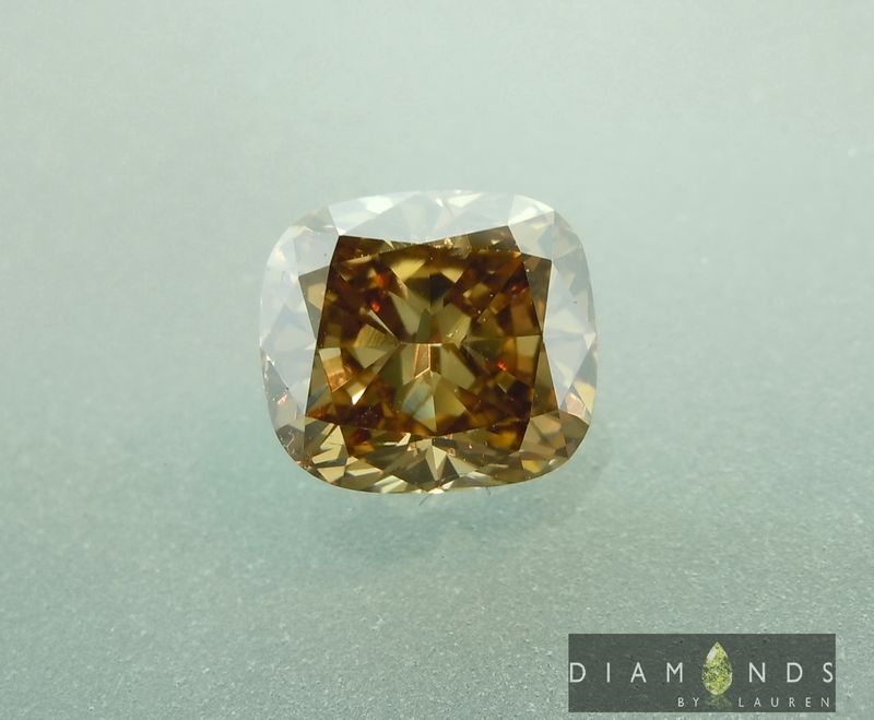 brown cushion cut diamond