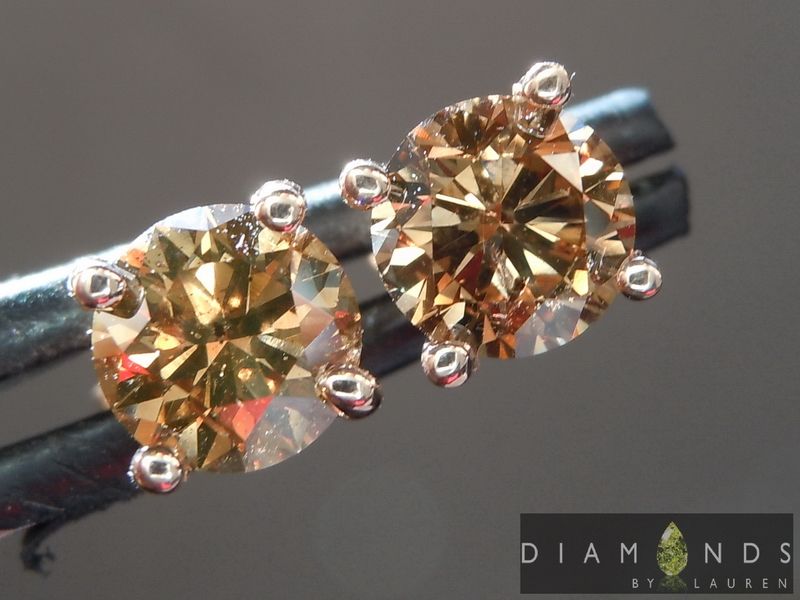 brown diamond earrings