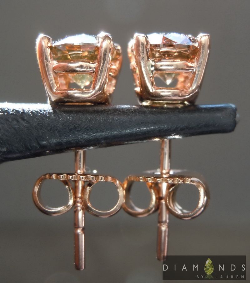 brwon diamond stud earrings