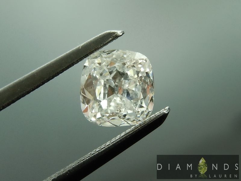 completely colorless cushion cut diamond