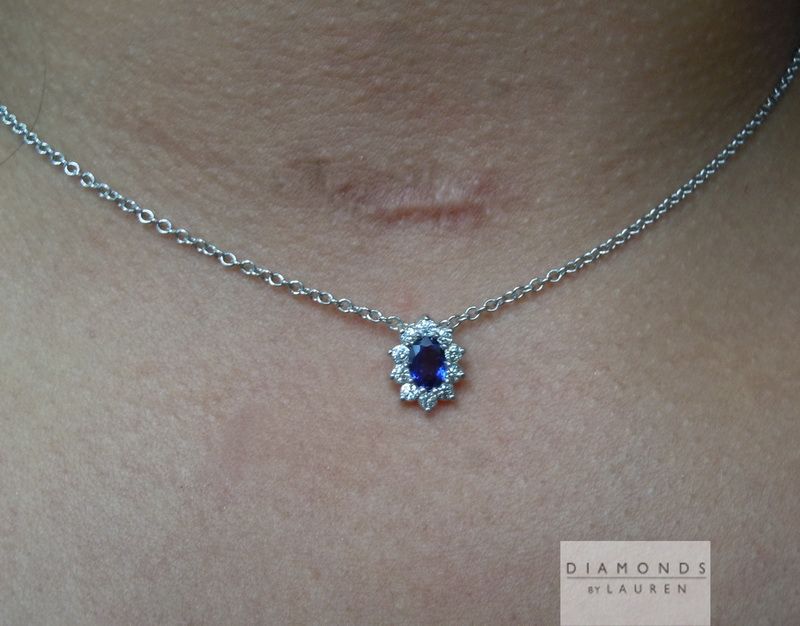 sapphire and diamond  pendant