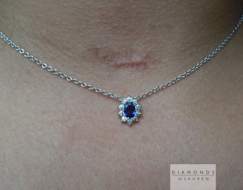 sapphire and diamond pendant