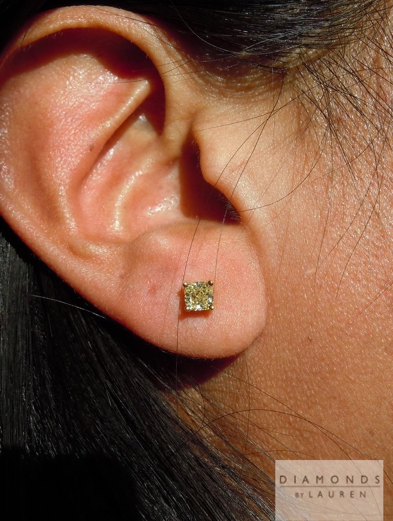 yellow diamond earrings