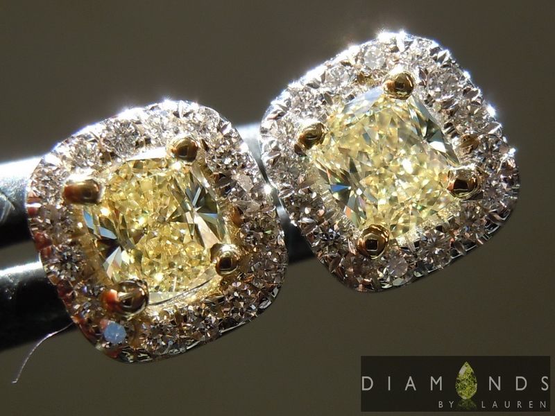  yellow diamond earrings