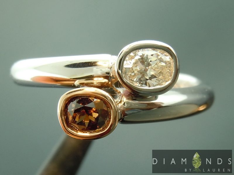 green and brown diamond ring