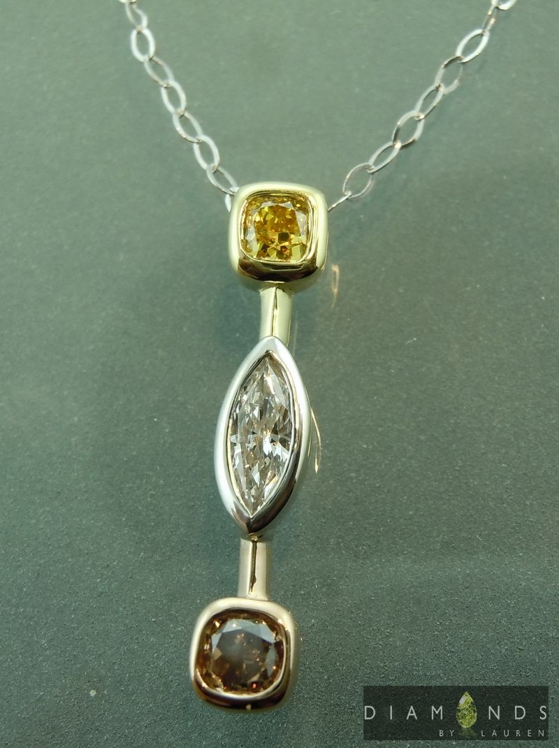 fancy colored diamond pendant
