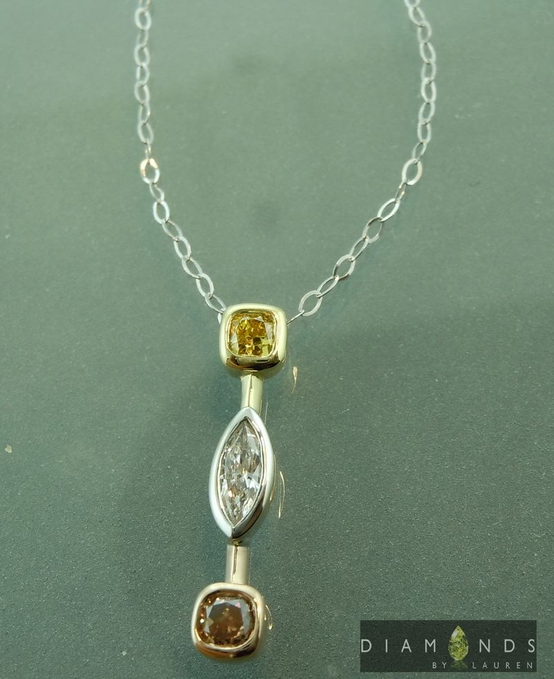 three stone diamond pendant
