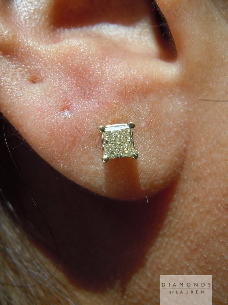 princess cut diamond earrings