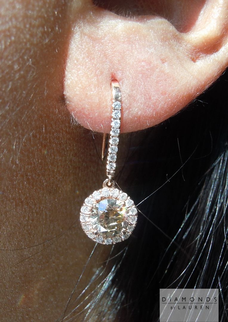 rose gold diamond earrings