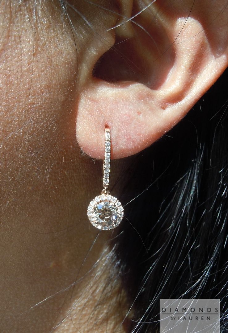 rose gold diamond earrings