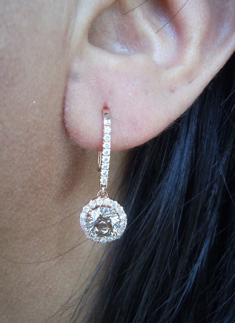 rose gold diamond earrings