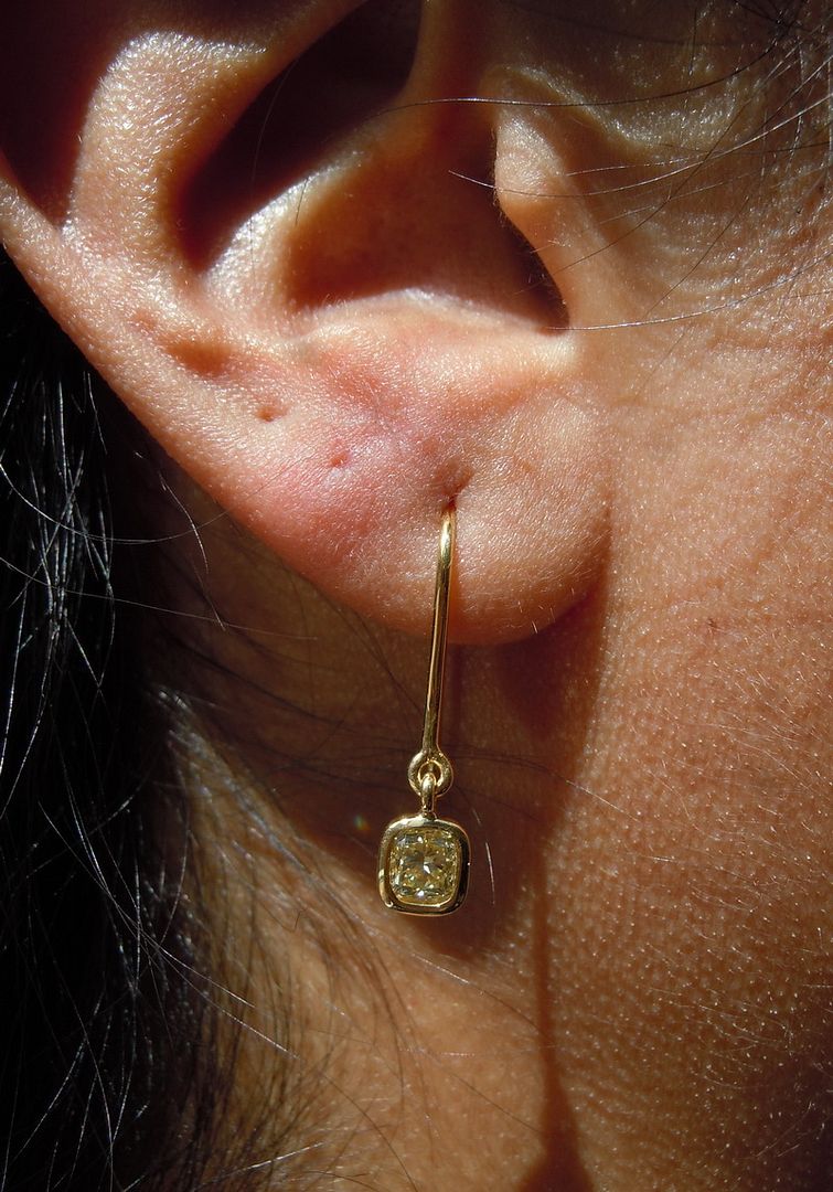 fancy light yellow diamond earrings