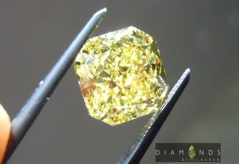 yellow radiant cut diamond
