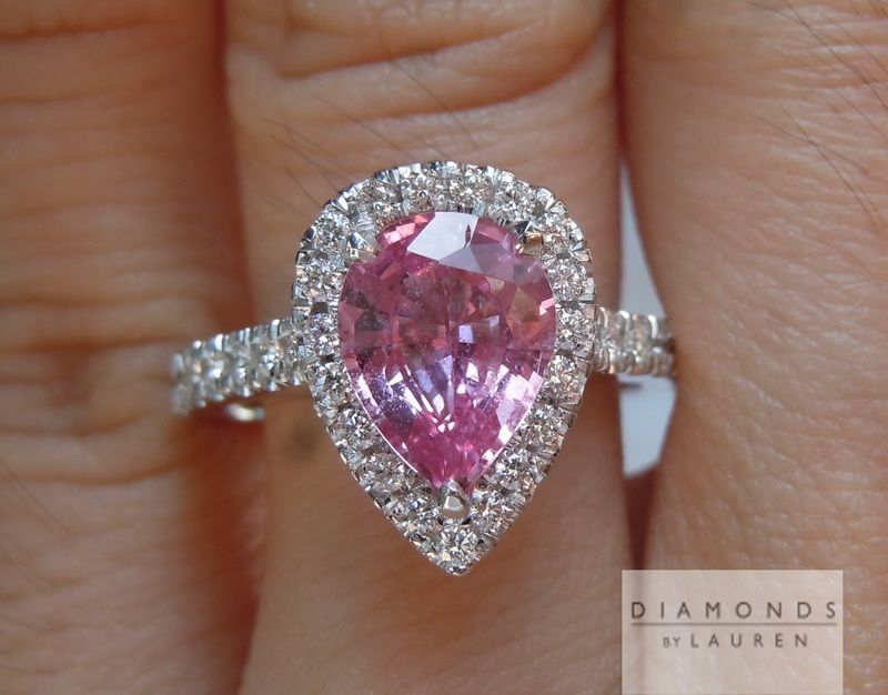 pink pear shape sapphire