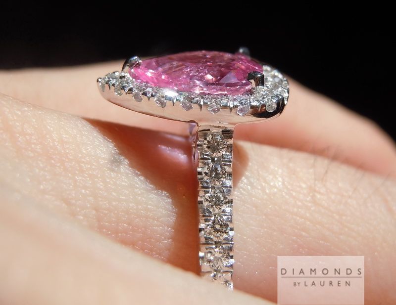 pink pear shape sapphire