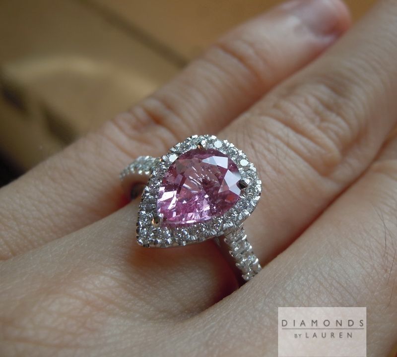 pink pear shape sapphire