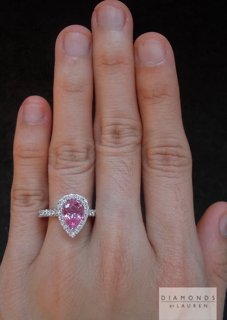 pink pear shape sapphire