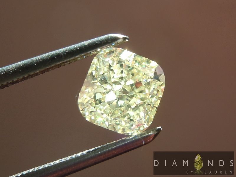 yellow cushion cut diamond