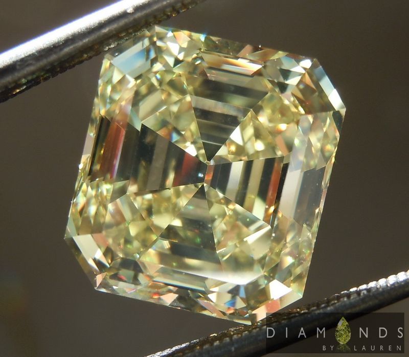 yellow emerald cut diamond