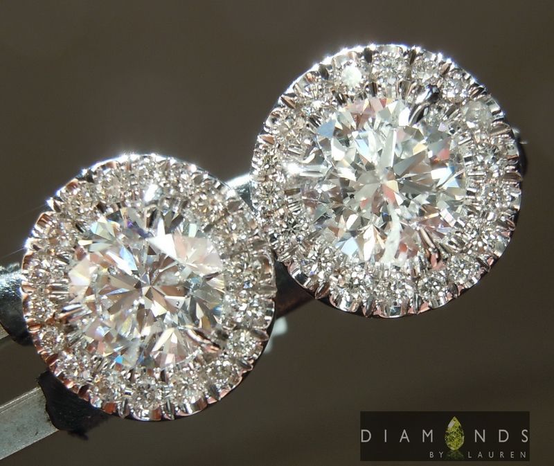 diamond halo earrings