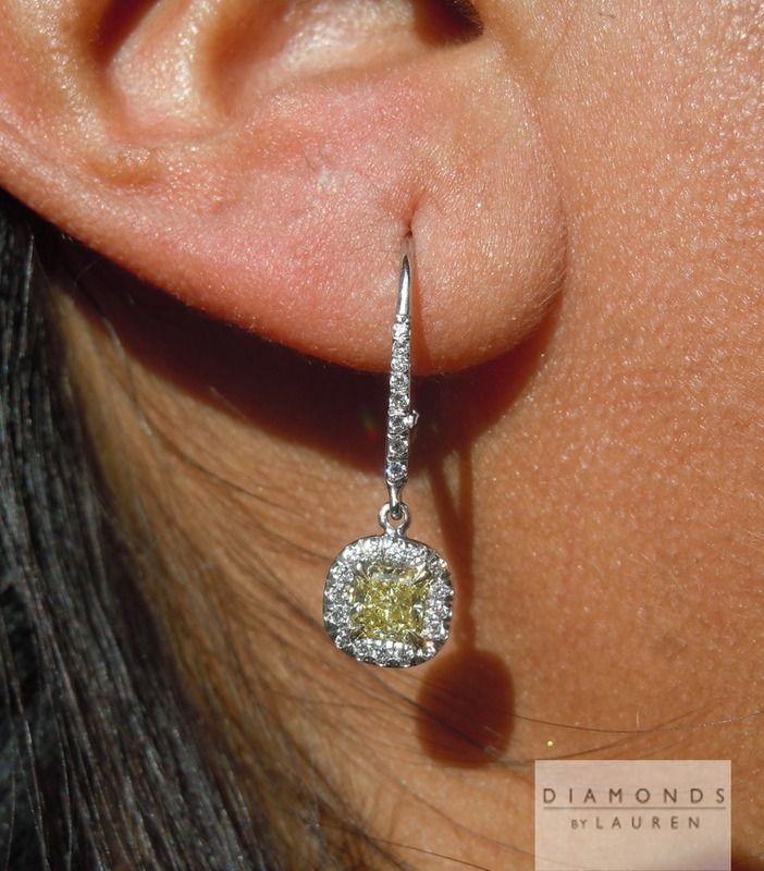 yellow diamond earrings