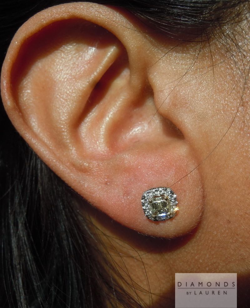 emerald cut diamond earrings