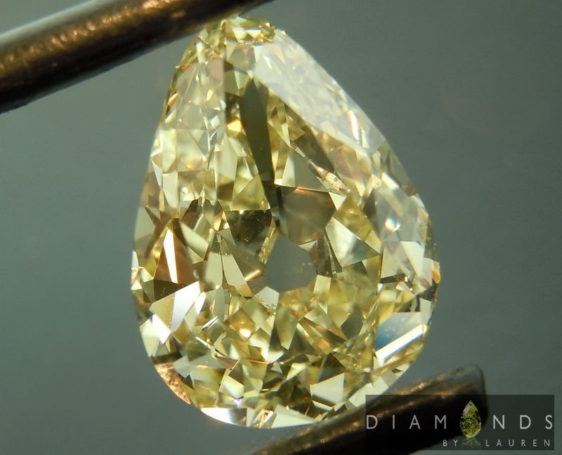 yellow pear shape diamond