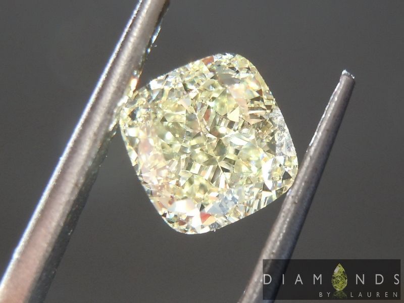yellow cushion cut diamond