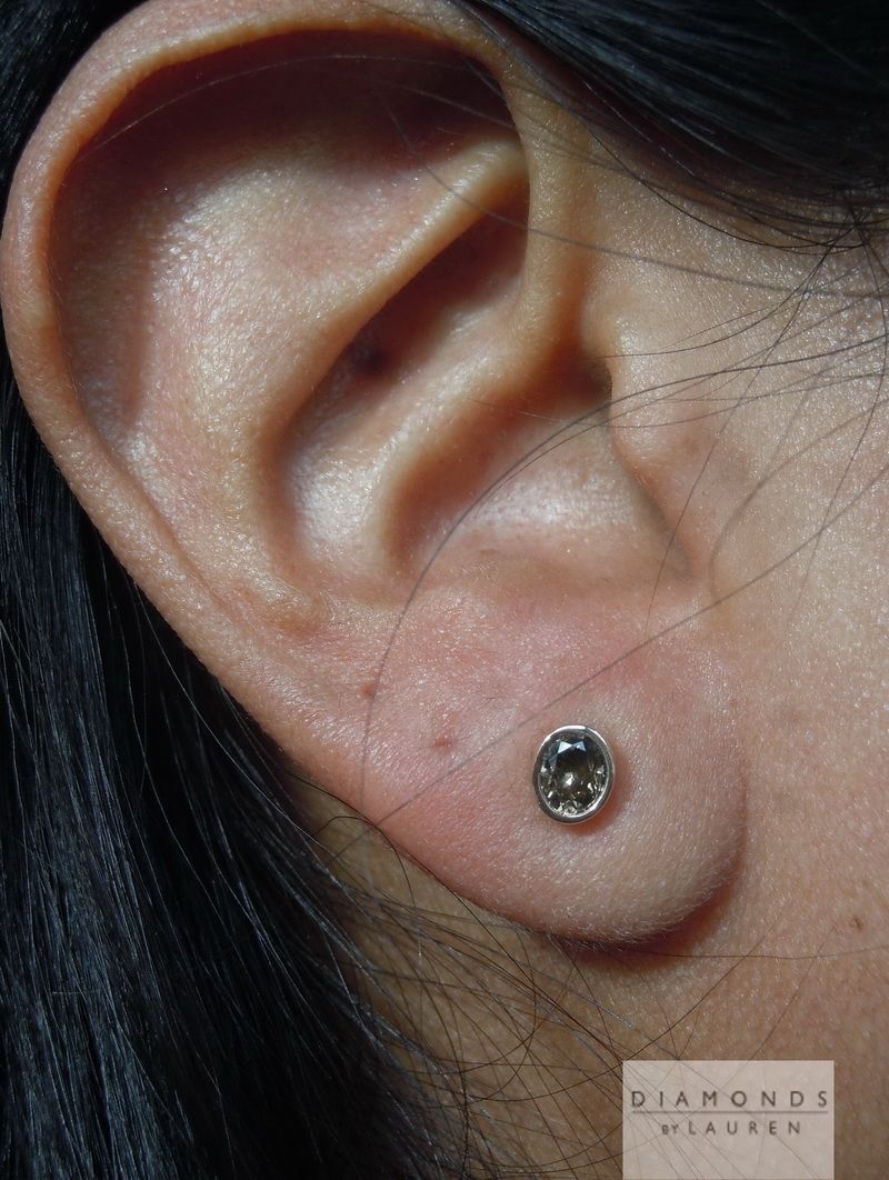 brown diamond stud earrings