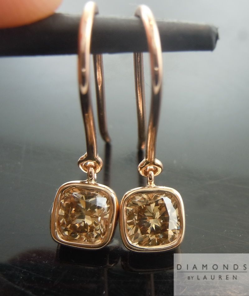 cushion cut diamond earrings