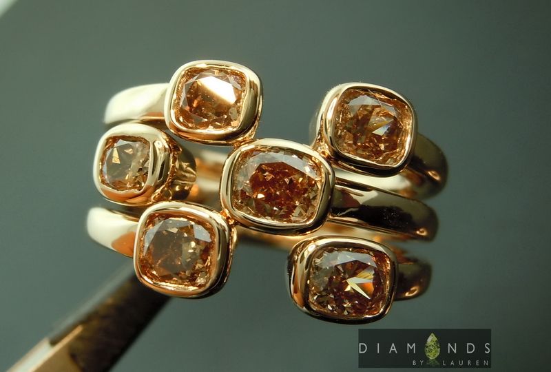 brown cluster diamond ring
