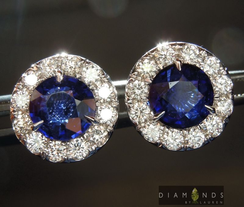 blue sapphire and diamond earrings