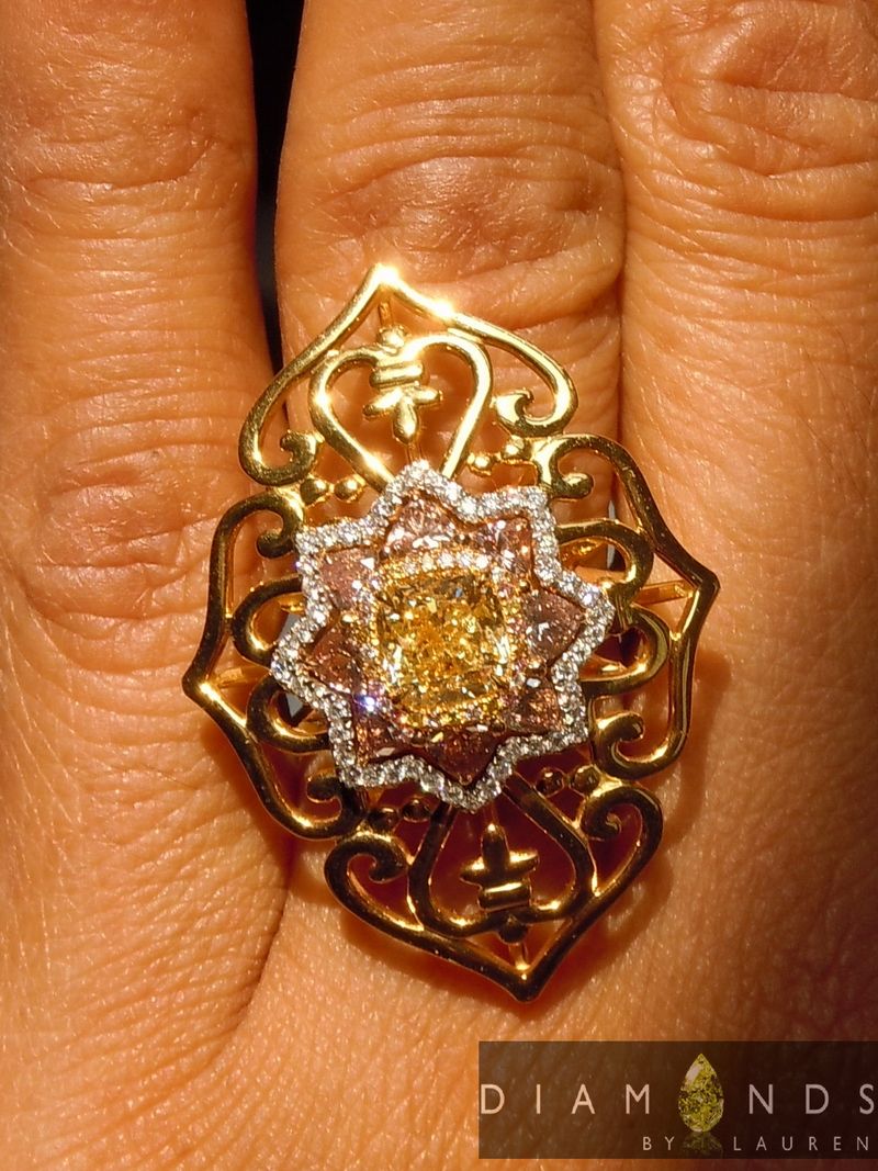 multi color diamond ring