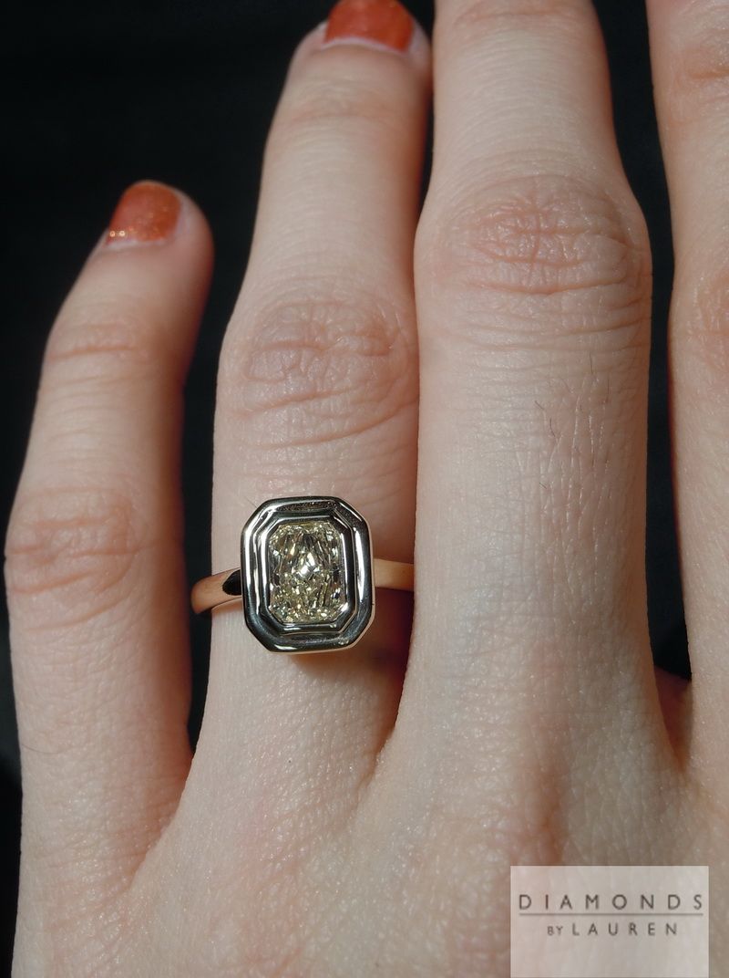 natural light yellow diamond ring