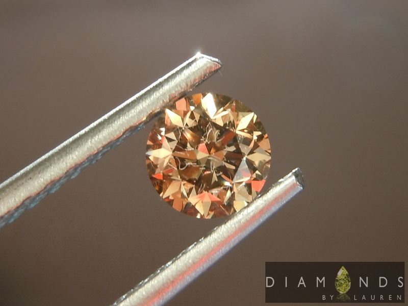 brown round brilliant diamond
