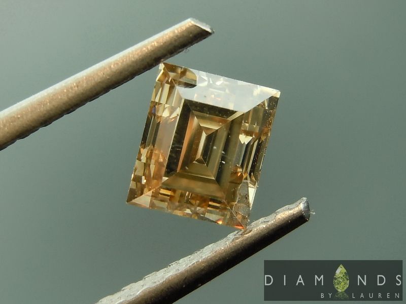 brown step cut diamond