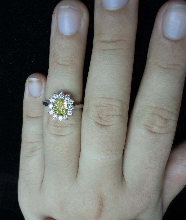 fancy vivid yellow diamond ring