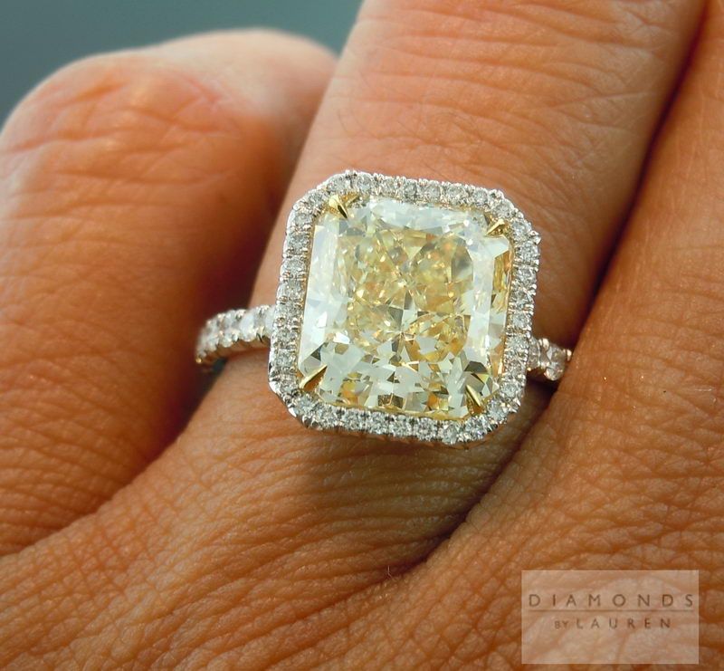 yellow radiant cut diamond ring
