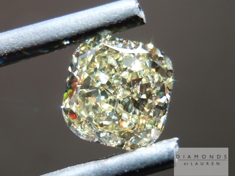 yellow cushion cut diamond