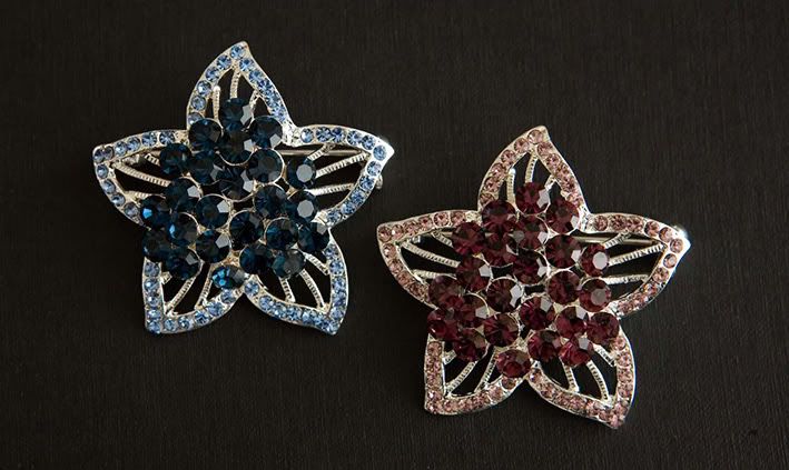 star brooch blue or purple web - brooches