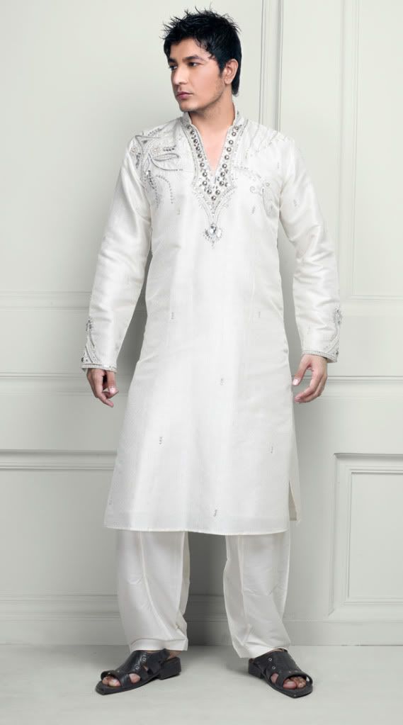 china silk embroidered kurta shalwar - Simple kurtas for men