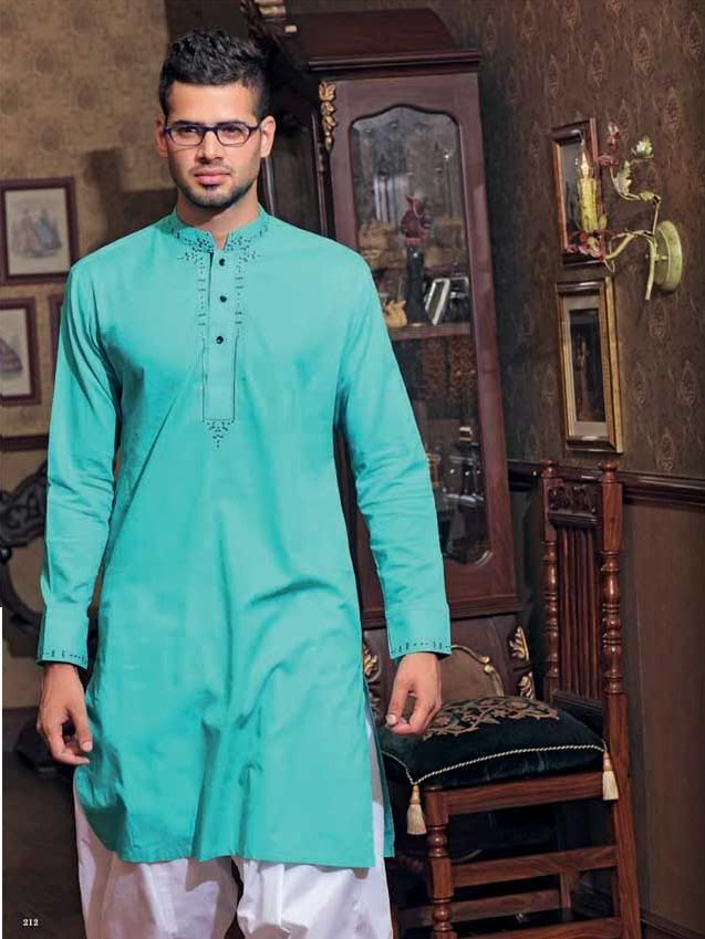 men embroidered kurta shalwar - Simple kurtas for men