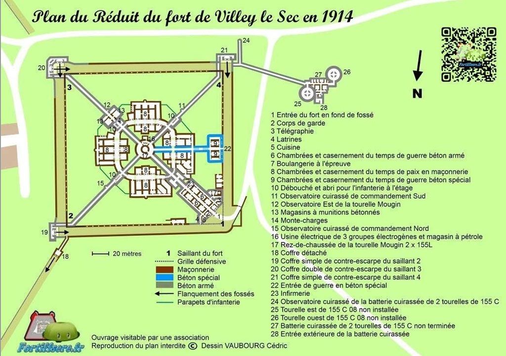 Fort de Villey le Sec. Часть 2 - Reduit редута, форта, орудия, которые, снарядов, сооружения, вокруг, снимке, пушки, кофра, солдат, башенки, стороны, можно, которой, помещения, ВиллелеСек, центре, 155мм, между