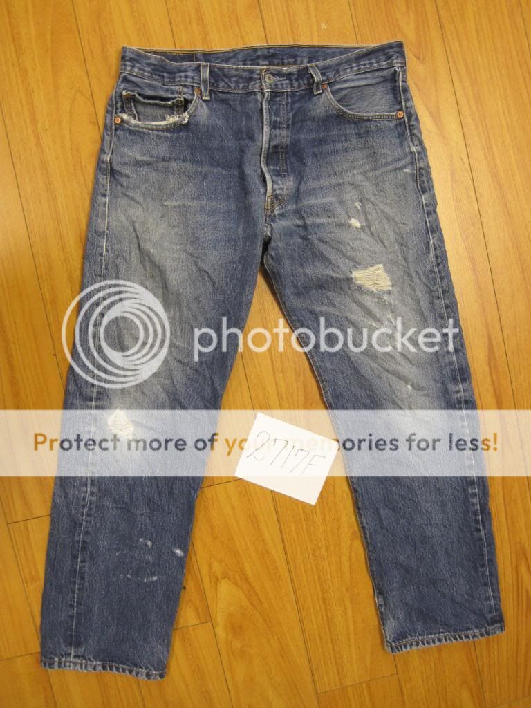 destroyed levis 501 feathered jean used tag 36x30 2717F  