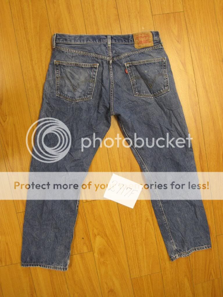 destroyed levis 501 feathered jean used tag 36x30 2717F  