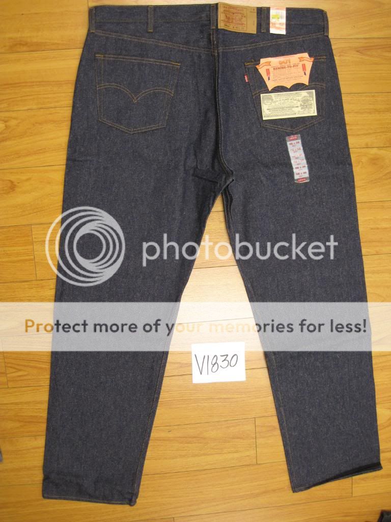 NOS Vint shrink to fit 46x36 Jeans U.S.A made V1830  